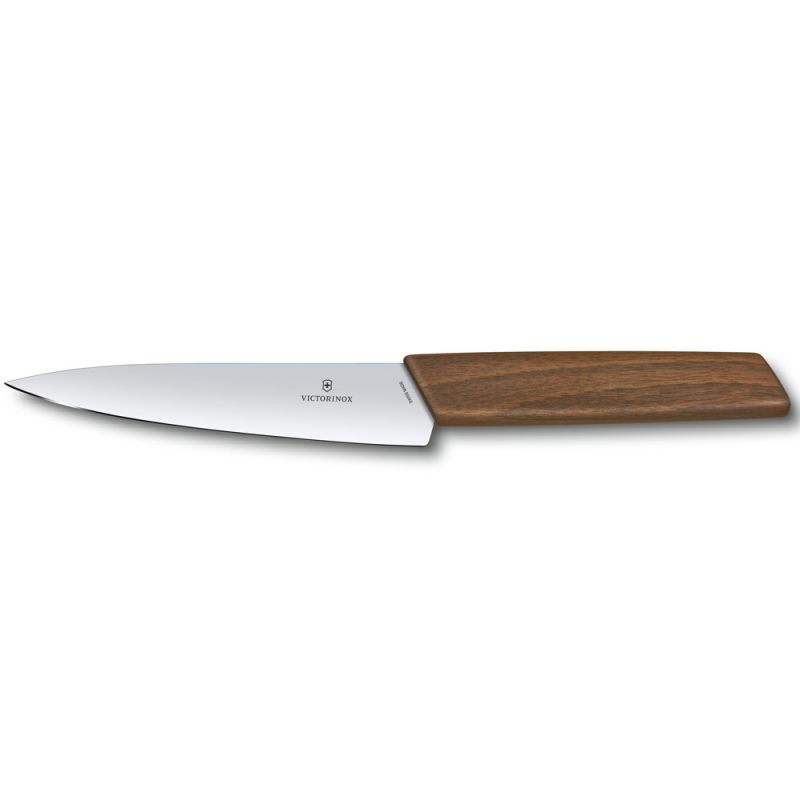Кухонный универсальный нож Victorinox Swiss Modern Kitchen 15 см Орех (6.9010.15G)