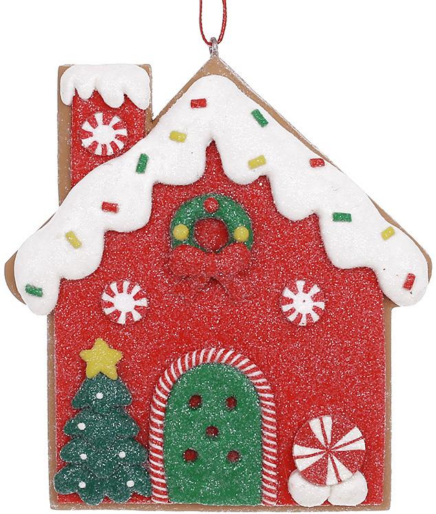 Елочные игрушки набор BonaDi Gingerbread house 10х11х1.5 см Разноцветный 12 шт DP232252