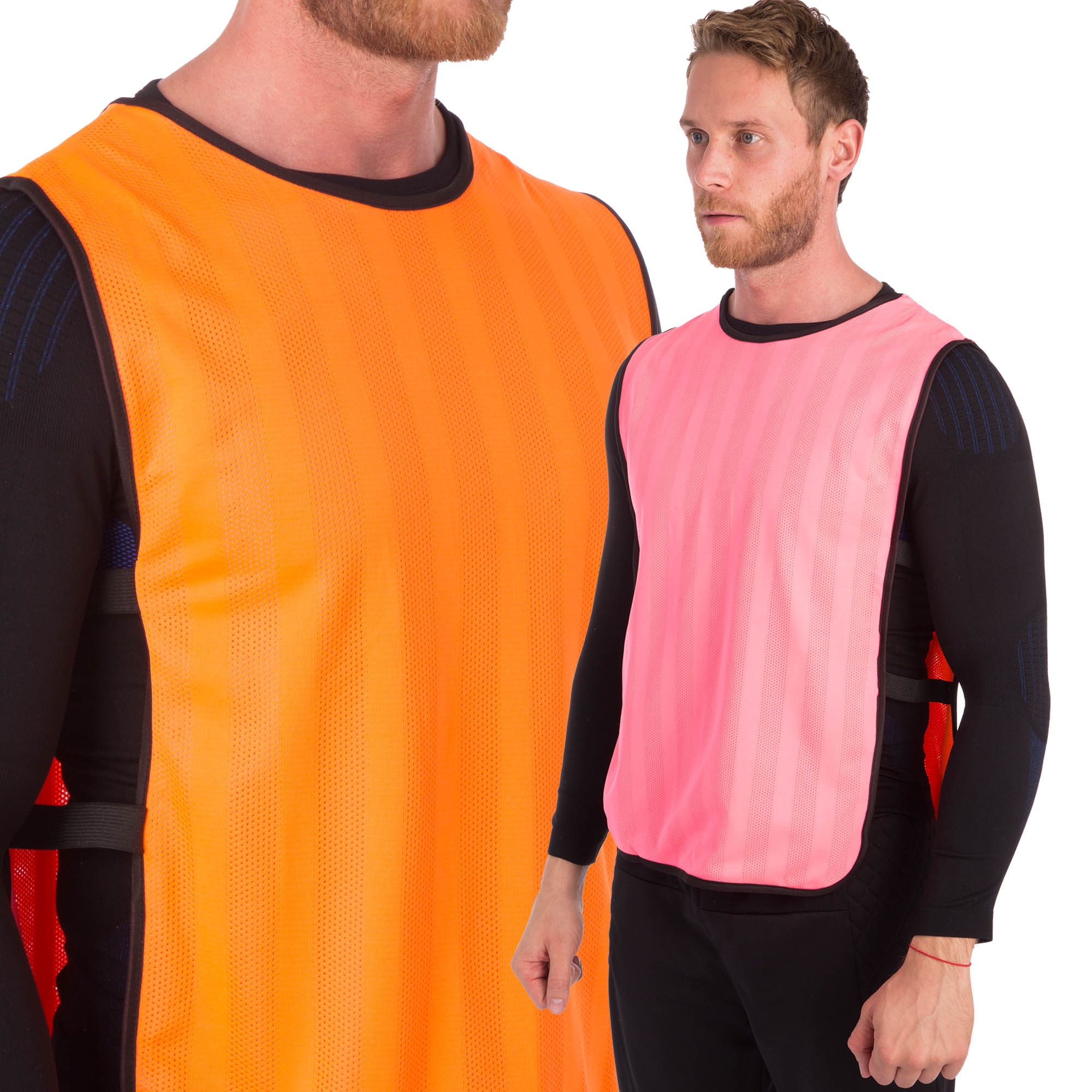 Манишка для футбола двусторонняя мужская с резинкой SP-Sport CO-0792 Розовый-Оранжевый