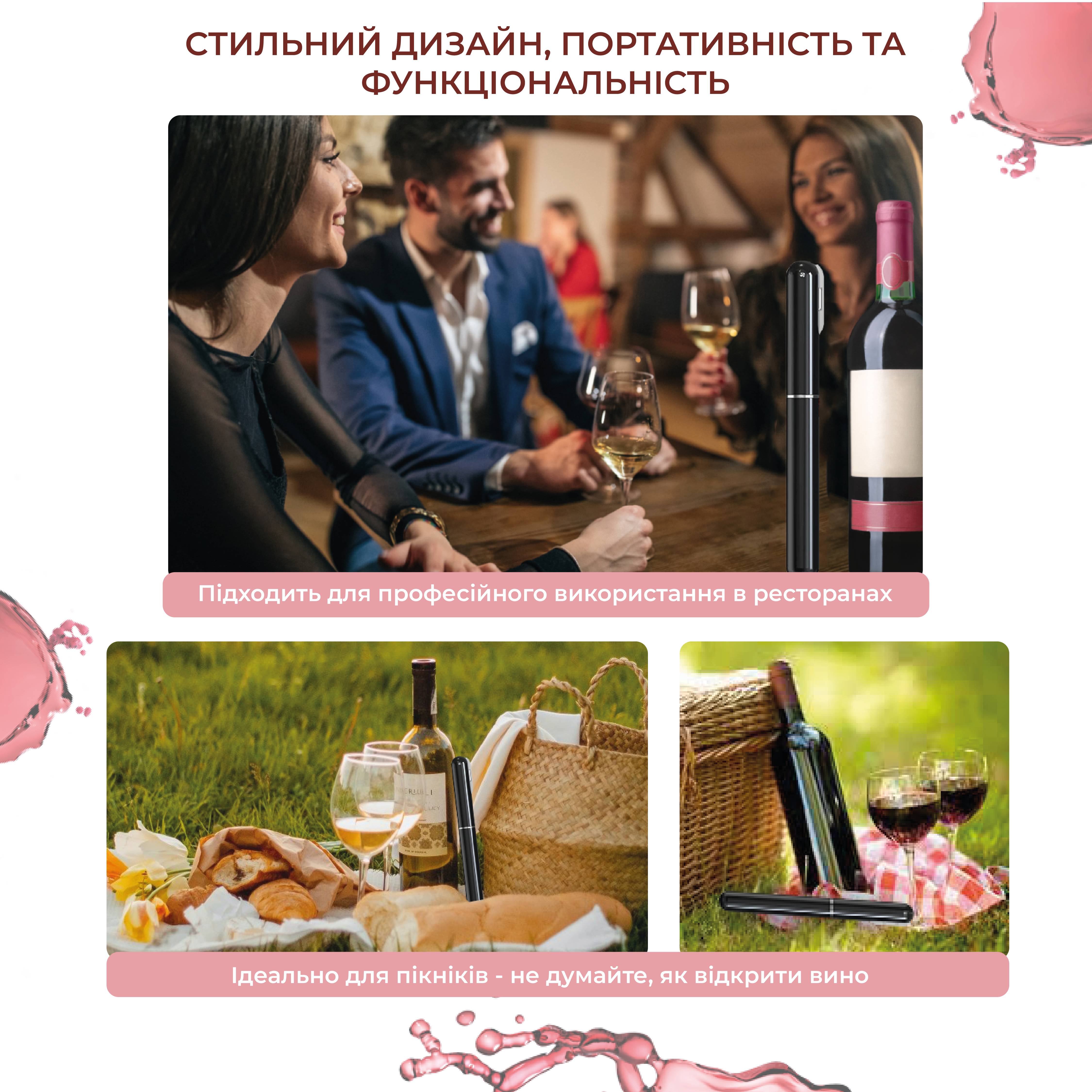 Штопор пневматичний для вина No Brand Чорний