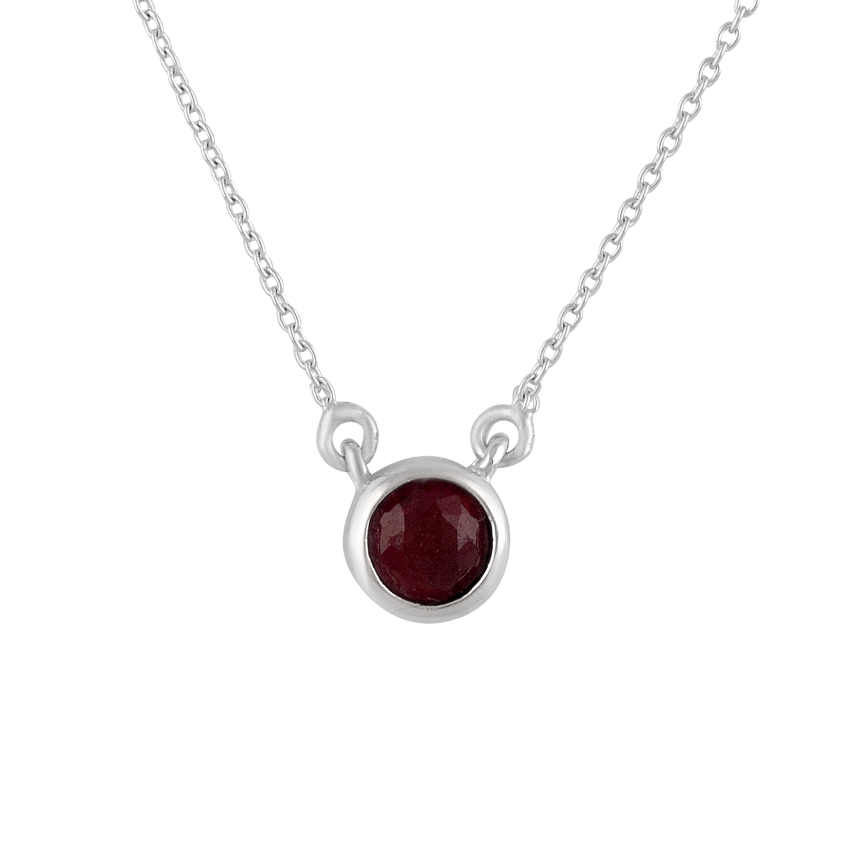 Серебряное колье SilverBreeze с натуральным рубином 0.71ct (2126645) 450-480