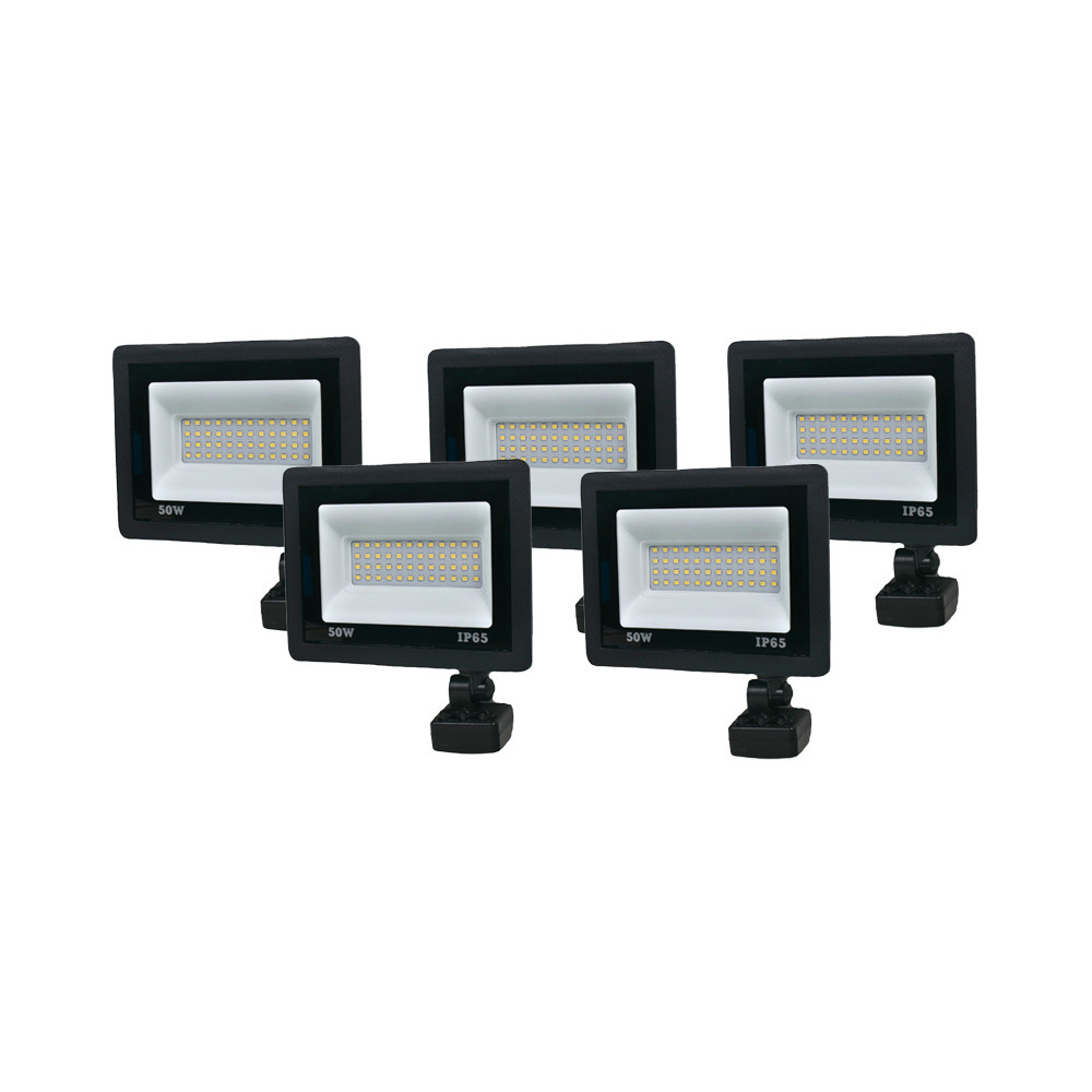 Комплект светодиодных прожекторов Lightwell 50W с датчиком движения 5 шт (LW-FL-B-50-S)