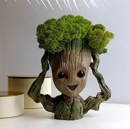 Кашпо горшочек со стабилизированным мхом FMA Groot G4 16x15x8 см Бежевый (2417748830)