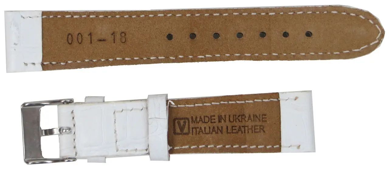 Ремешок для часов Mykhail Ikhtyar из кожи 18 мм Белый (S001-18S white)