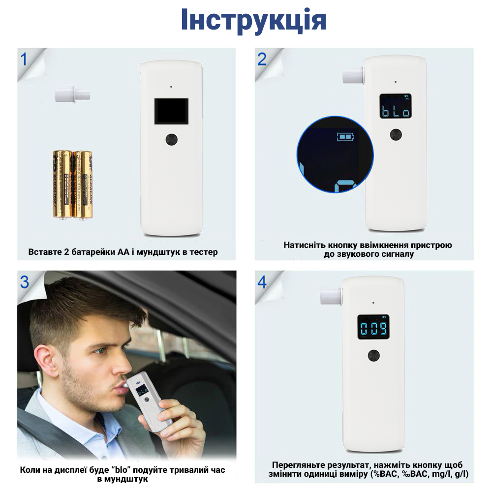 Карманный алкотестер | цифровой персональный драгер Hanwei AT 188, анализатор алкоголя