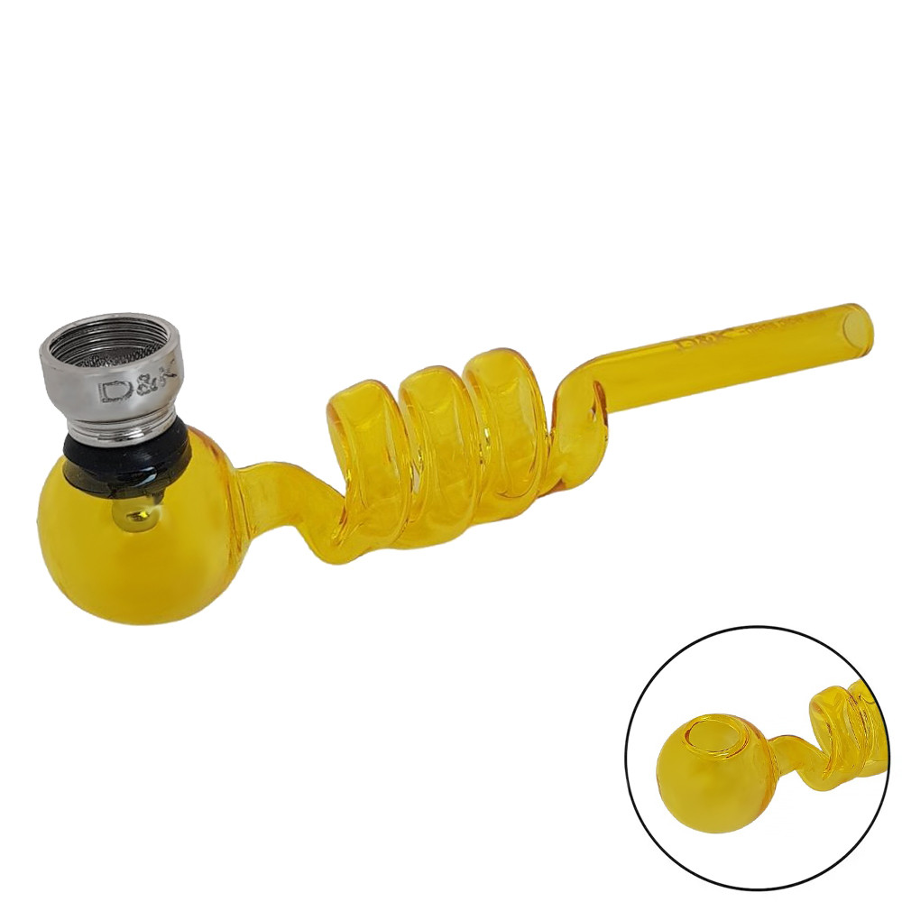 Трубка курительная стеклянная Changfeng D&K Спираль DK-8569A Yellow (16513)