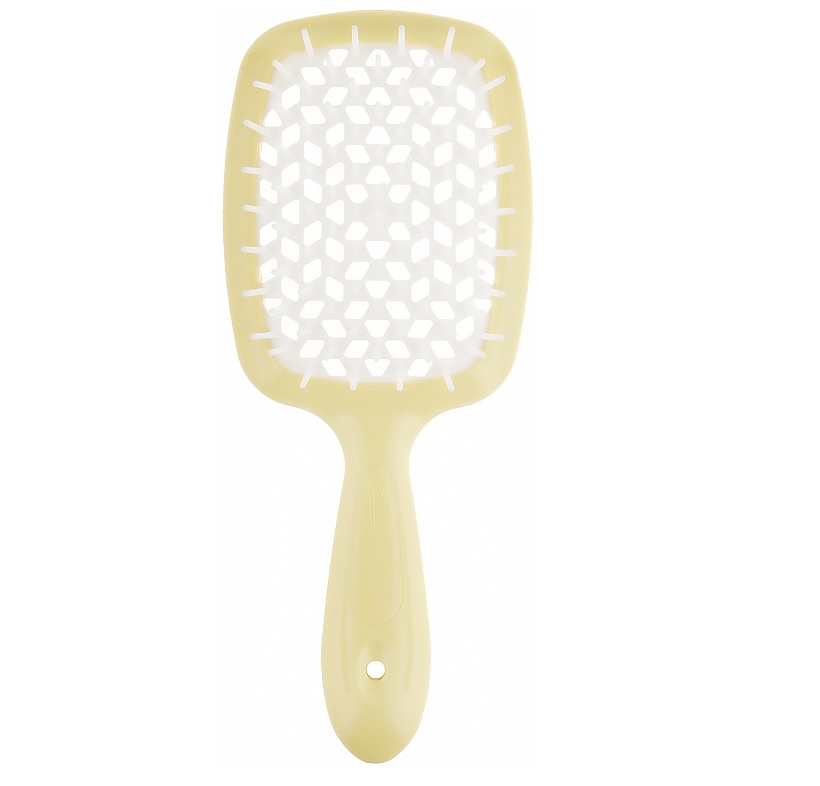Щітка для волосся жовта з білим Superbrush Janeke