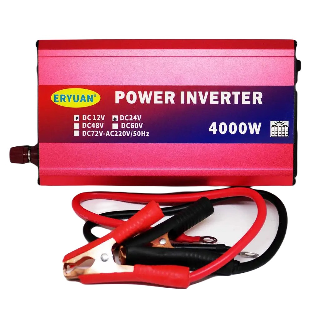 Преобразователь напряжения инвертор Eryuan 4000W DC/AC 12V-220V с вольтметром Red