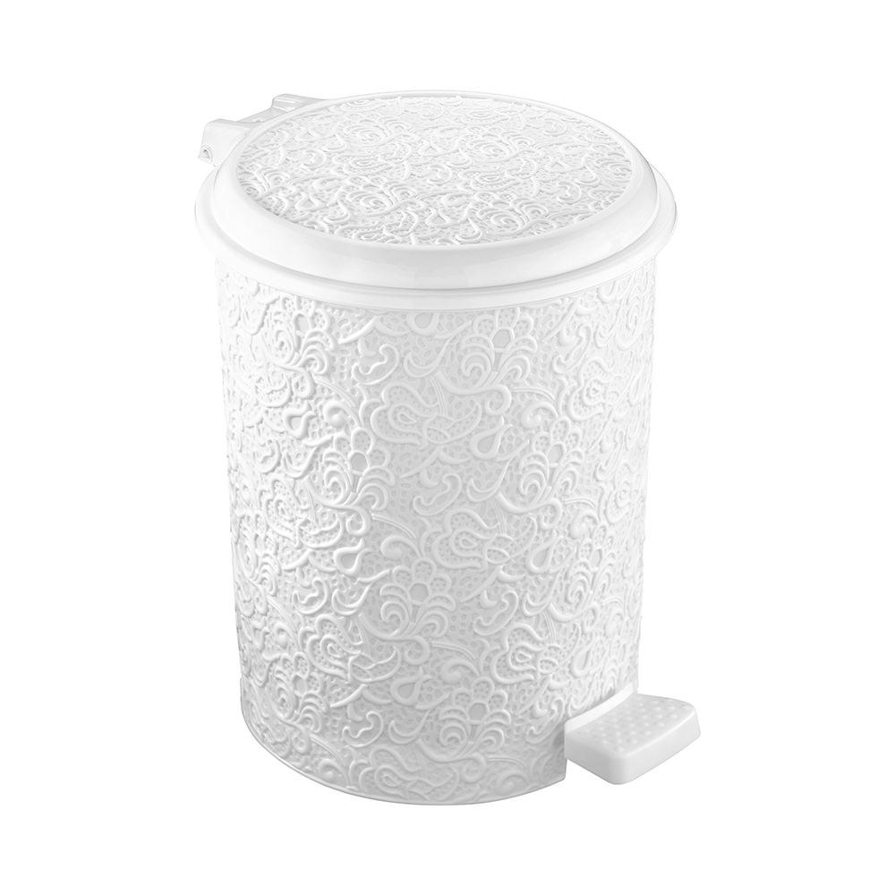 Відро для сміття Ажур з педаллю Elif Plastik Біле (326-1LFnh)
