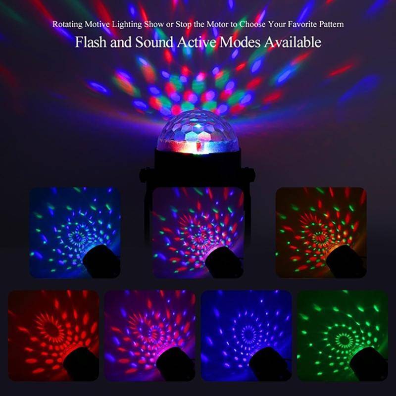 Светодиодный диско-шар Party Light RGB Led 3D лампа разноцветной подсветки для создания световых эффектов