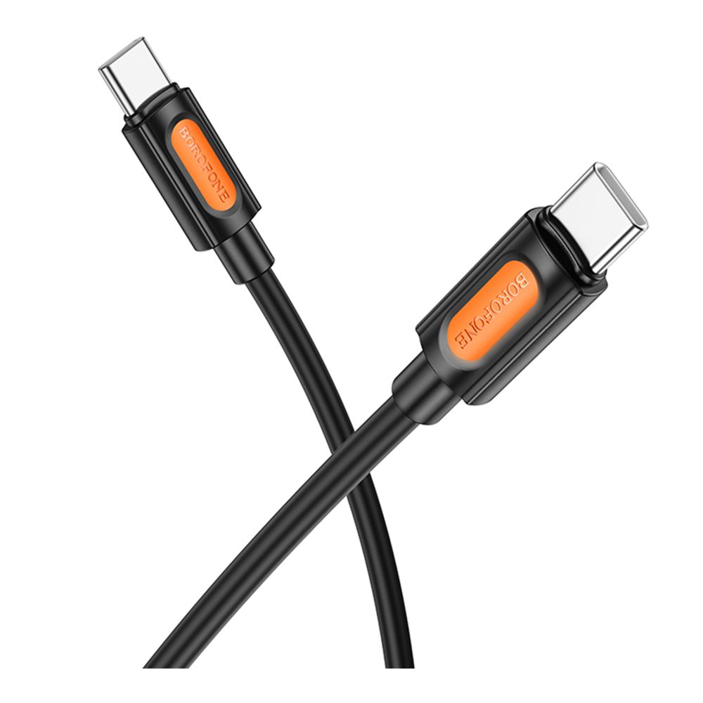 Кабель синхронизации Borofone BX114 Silicone Type-C to Type-C 60W/3A 1 м Black (35940_3605850)