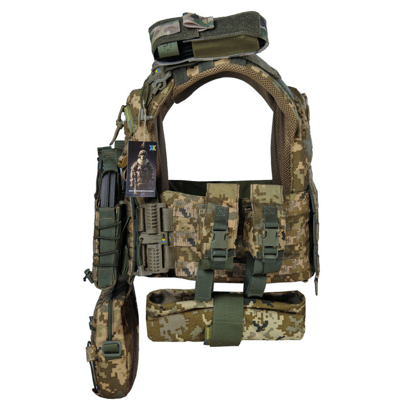 Плитоноска тактическая с быстрым сбросом с подсумками No Brand Warmor Gen.3 Pro Max One Size Пиксель (2396567746)