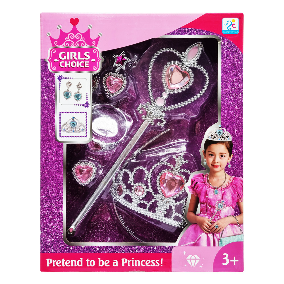 Набор аксессуаров "Маленькая принцесса" Bambi 599-11(Pink) с волшебной палочкой