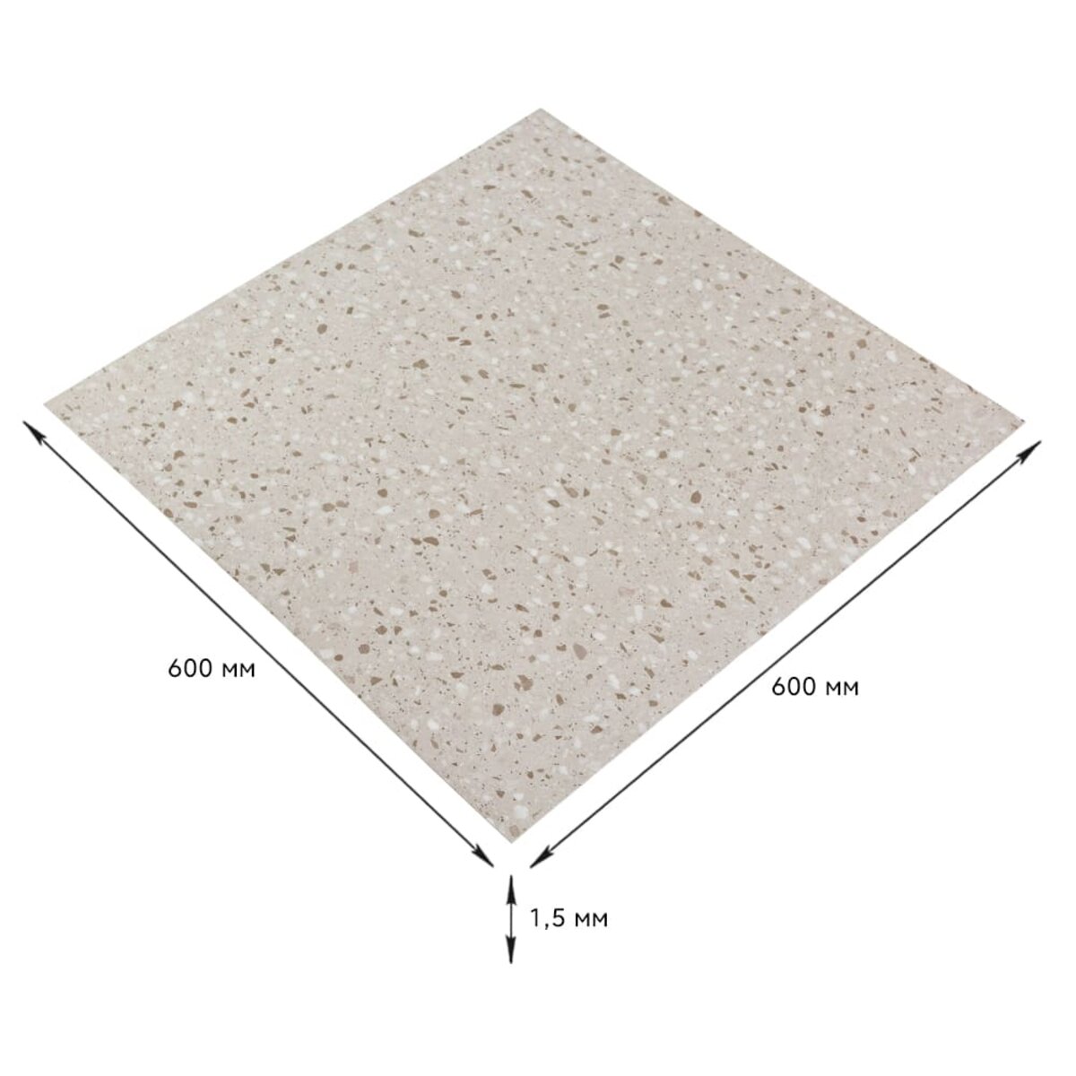 Самоклеящаяся LVT плитка Sticker Wall 600x600x1.5 мм Серый (D) SW-00001587
