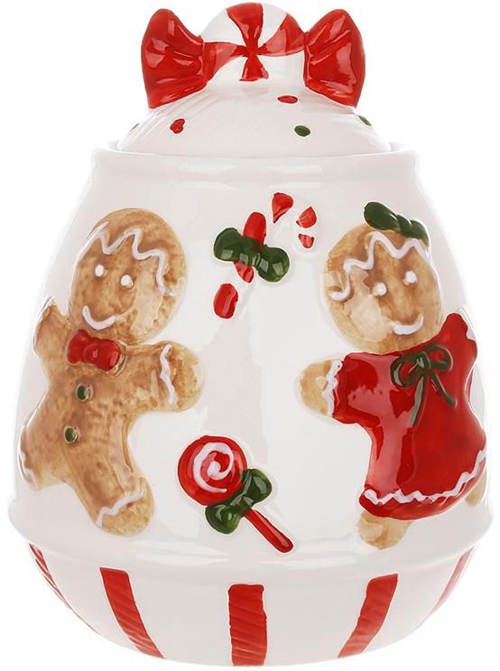 Емкость с крышкой BonaDi Merry Gingerbread для сыпучих продуктов 600 мл Разноцветный DP233115