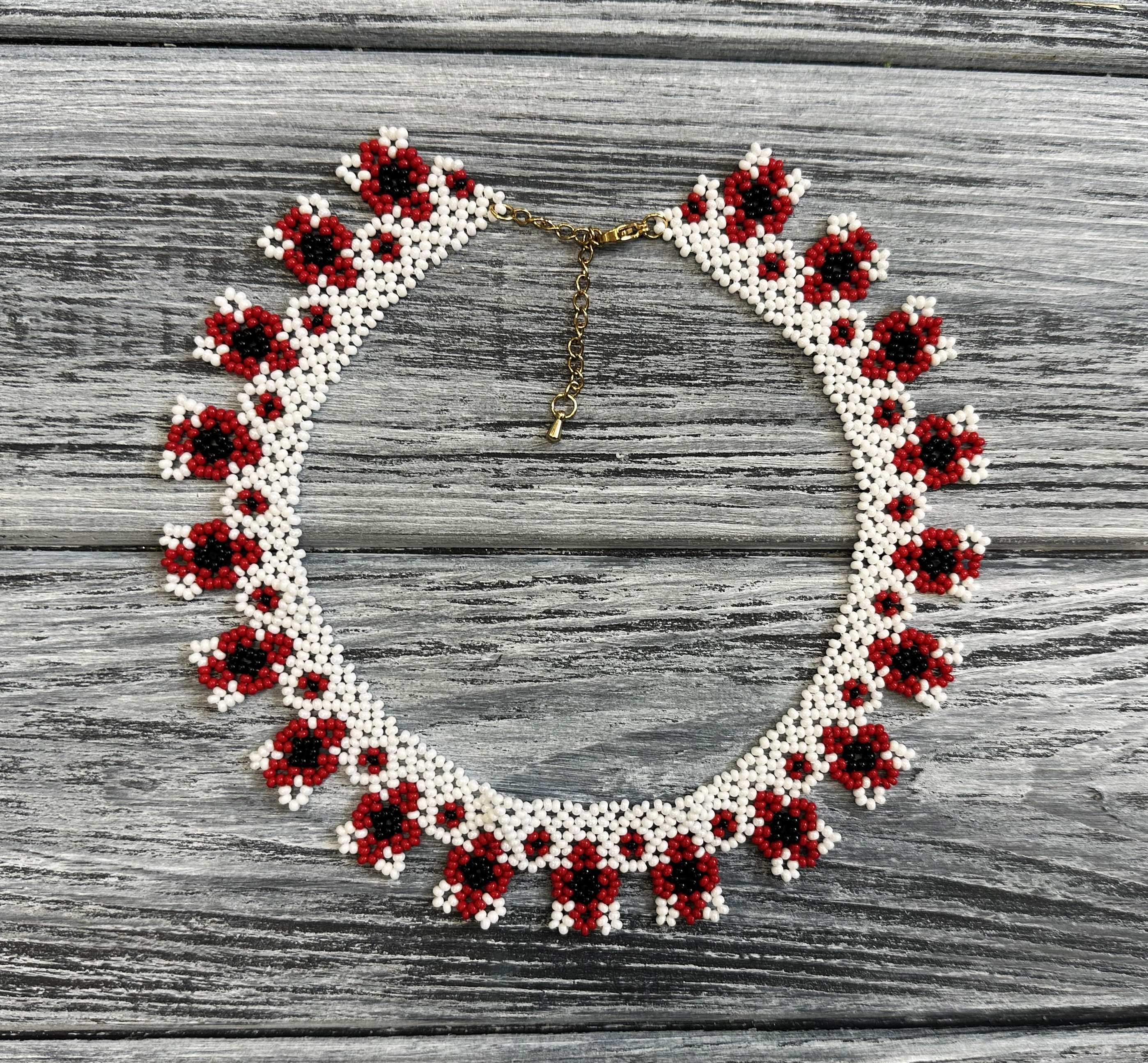 Колье-силянка из чешского бисера HatynkaUA Necklace 35 см Разноцветный (SUN999_40)