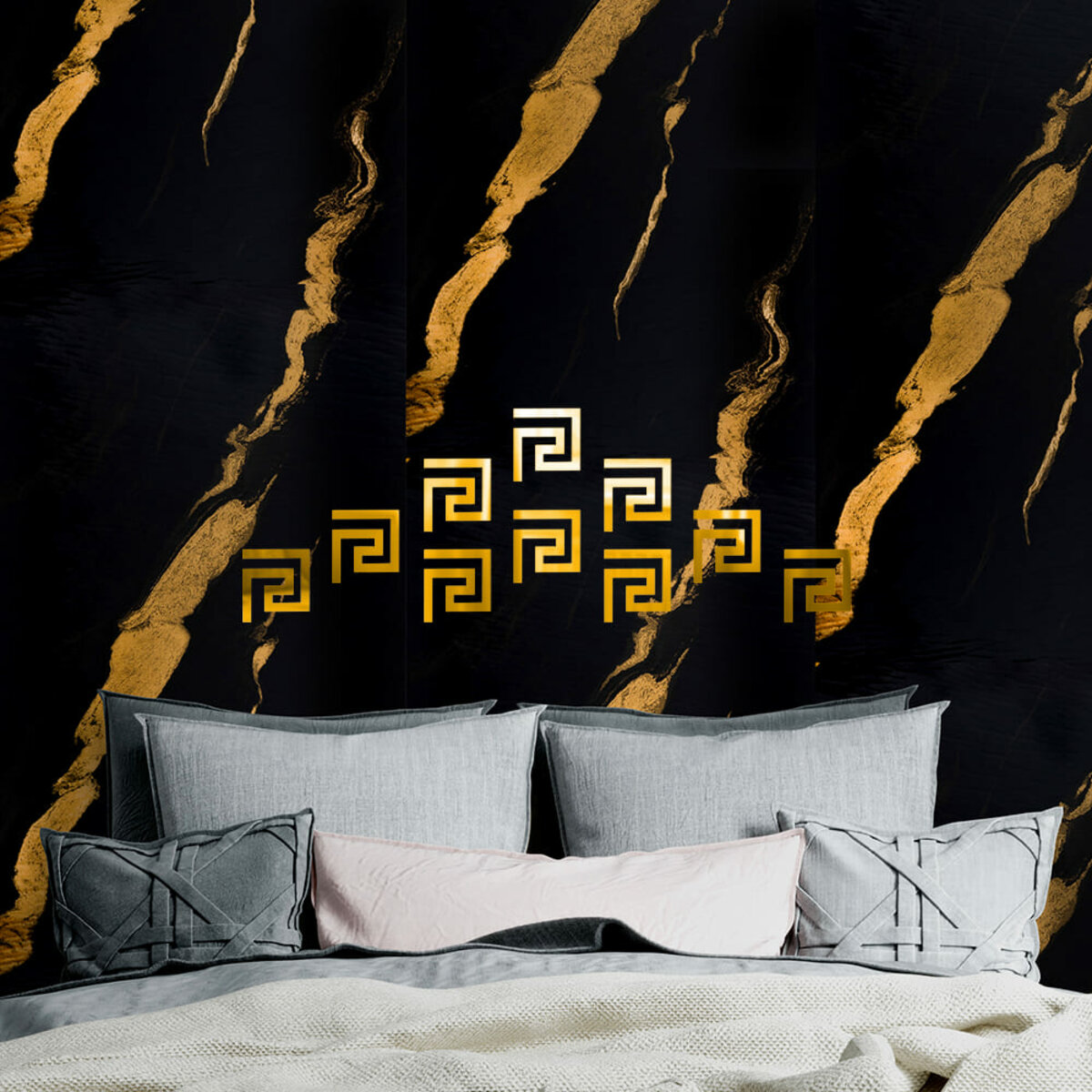 Зеркальный декор акриловый самоклеющийся Sticker Wall 10 шт Золотистый (SW-00002507)