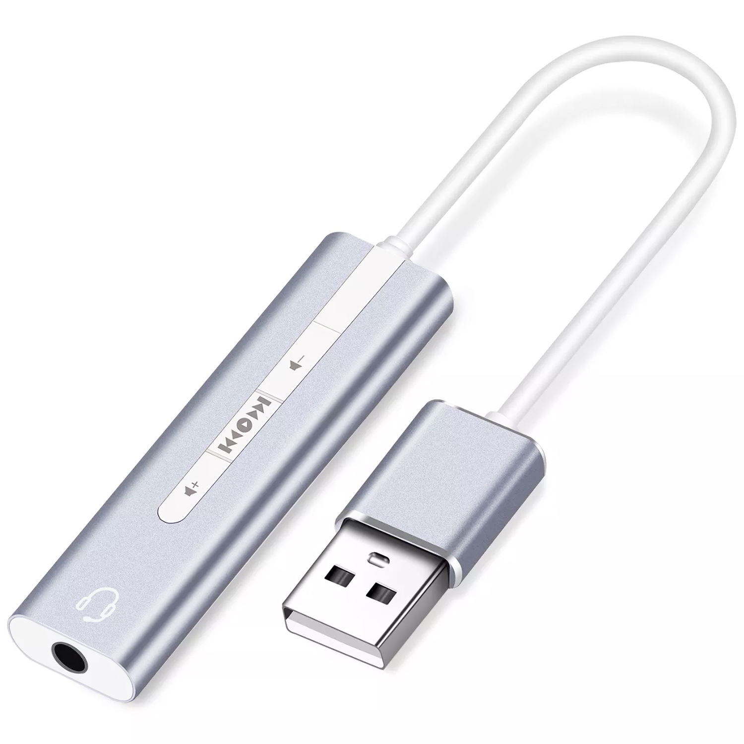 Наружная USB звуковая карта с регулятором громкости и плеером Addap ESC-01 3,5 мм mini Jack