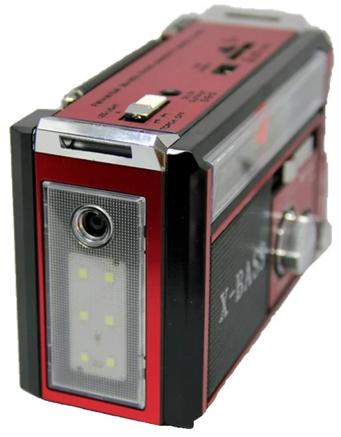 Радиоприемник аккумулятор/220/батарейки Golon RX-381/2 USB+SD с фонариком LED Красный (1756375736)
