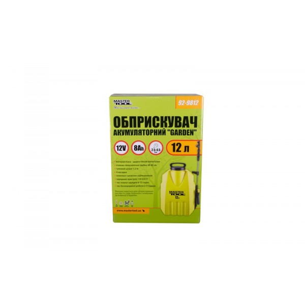 Опрыскиватель аккумуляторный MASTERTOOL "Garden" 12 л 12 V 8 Ач 92-9812