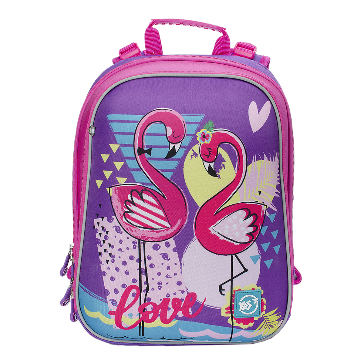 Рюкзак школьный каркасный YES H -12 Flamingo (558017)