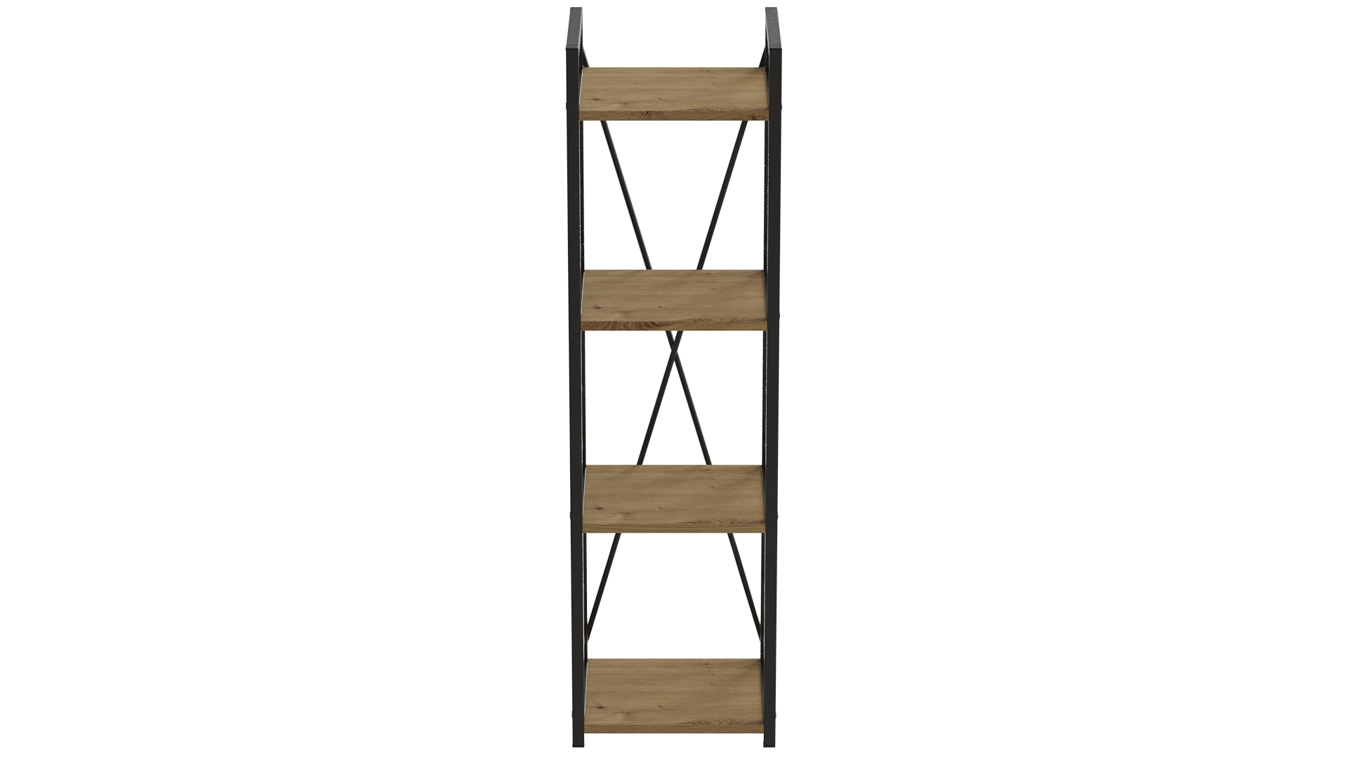 Етажерка 4/34 Ferrum-decor серії Конект 120x34x28 чорний ДСП 16 мм Дуб Артизан