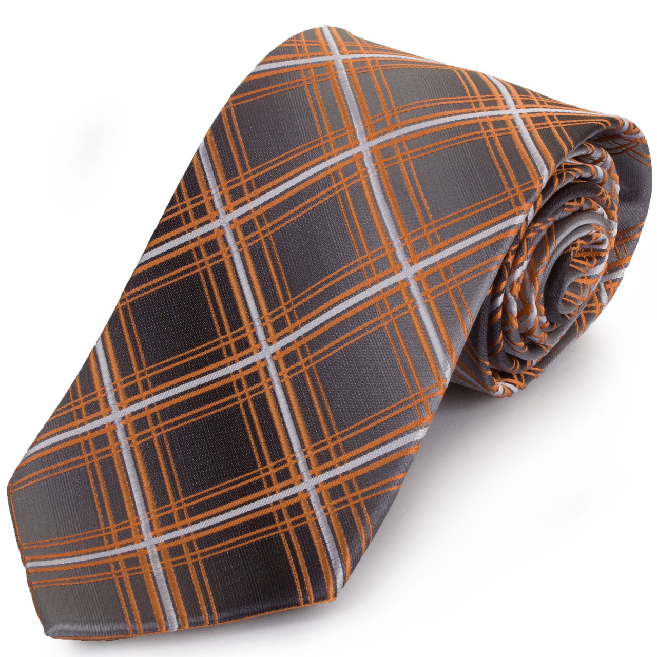 Краватка поліестерова стандарт Schönau-88 Сіро-помаранчевий
