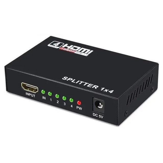 Разветвитель видеосигнала (сплиттер) RIAS DC2427 HDMI - 4xHDMI 4 порта v1.4 1080P Black (3_00626)