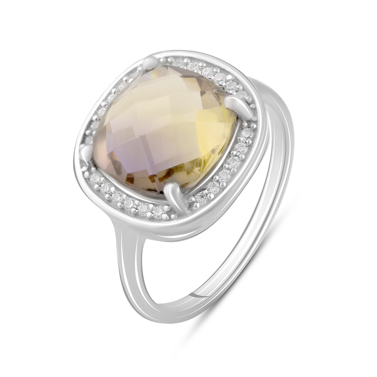 Серебряное кольцо SilverBreeze с аметрином nano 3.383ct (2088592) 17 размер