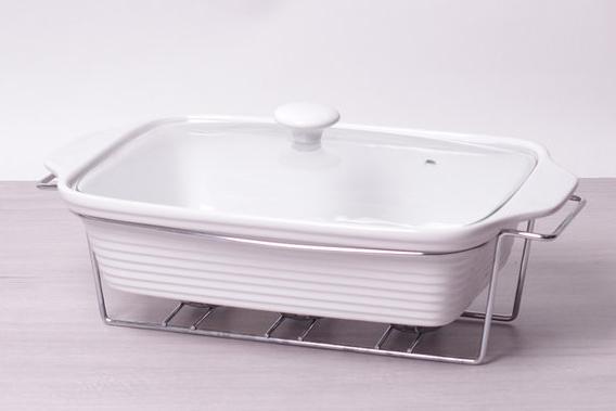 Мармит Food Warmer керамическая форма 2.4л 33см с подогревом Kamille DP37024