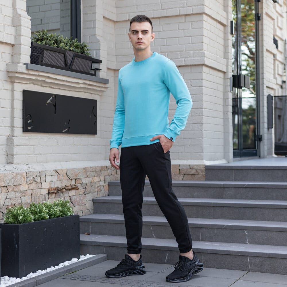 Свитшот мужской Pobedov 001 110383 XL Бирюзовый (00000000634)