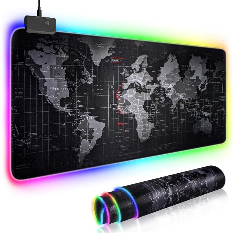 Геймерский коврик с подсветкой для мыши Feel Fit RGB 800x300x3 мм Черный (2131)