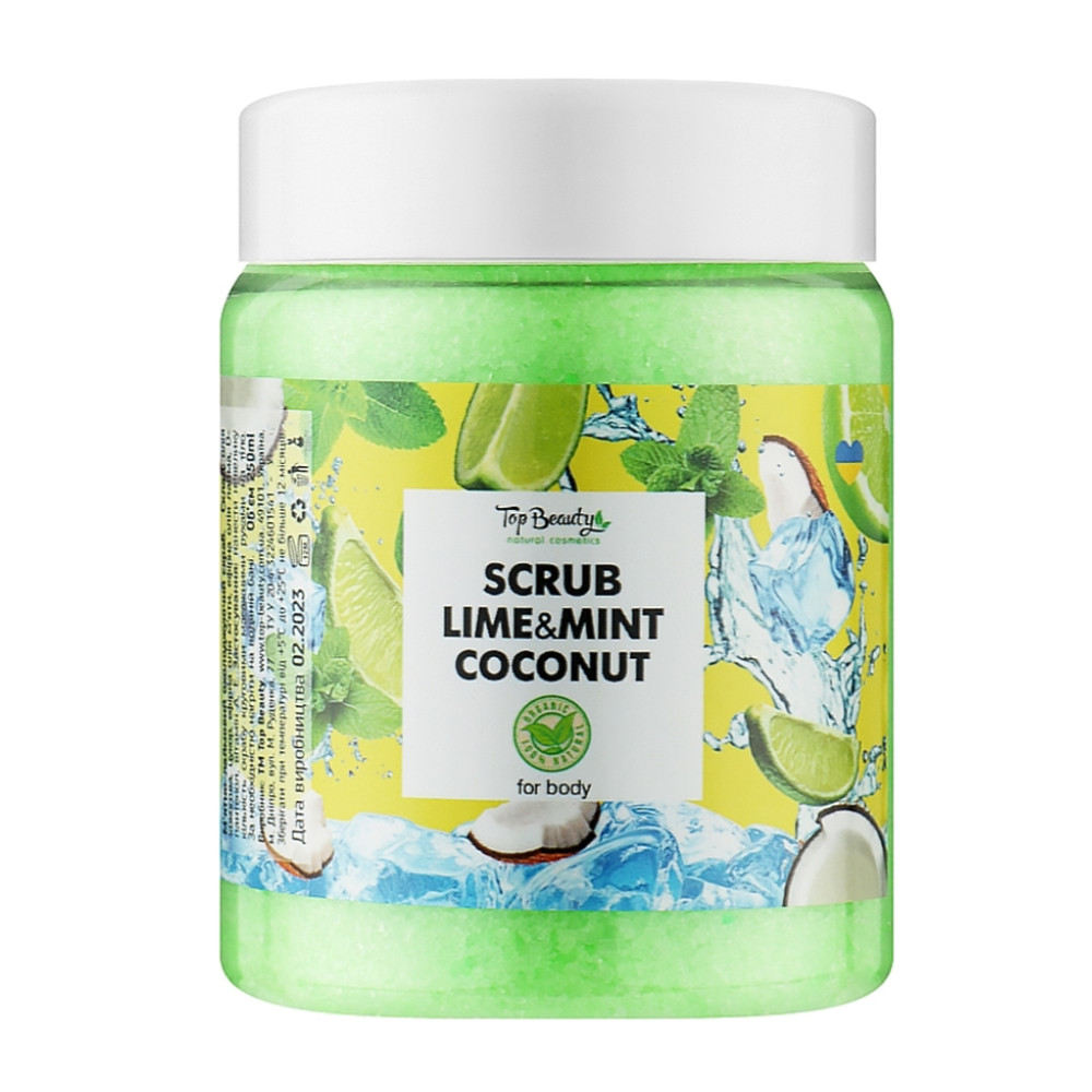 Скраб для тела и лица Мята-Лайм Top Beauty Scrub Lime&Mint Coconut 250 мл (4820169180284)