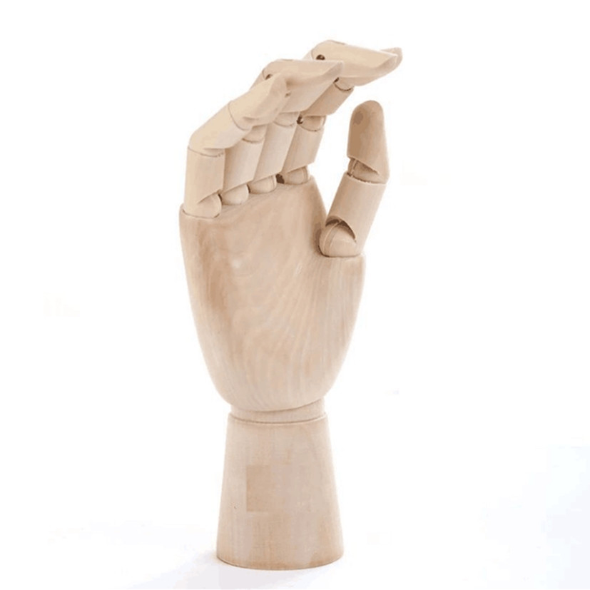Дерев`яний рухливий манекен кисті руки, 10 "(25 см)