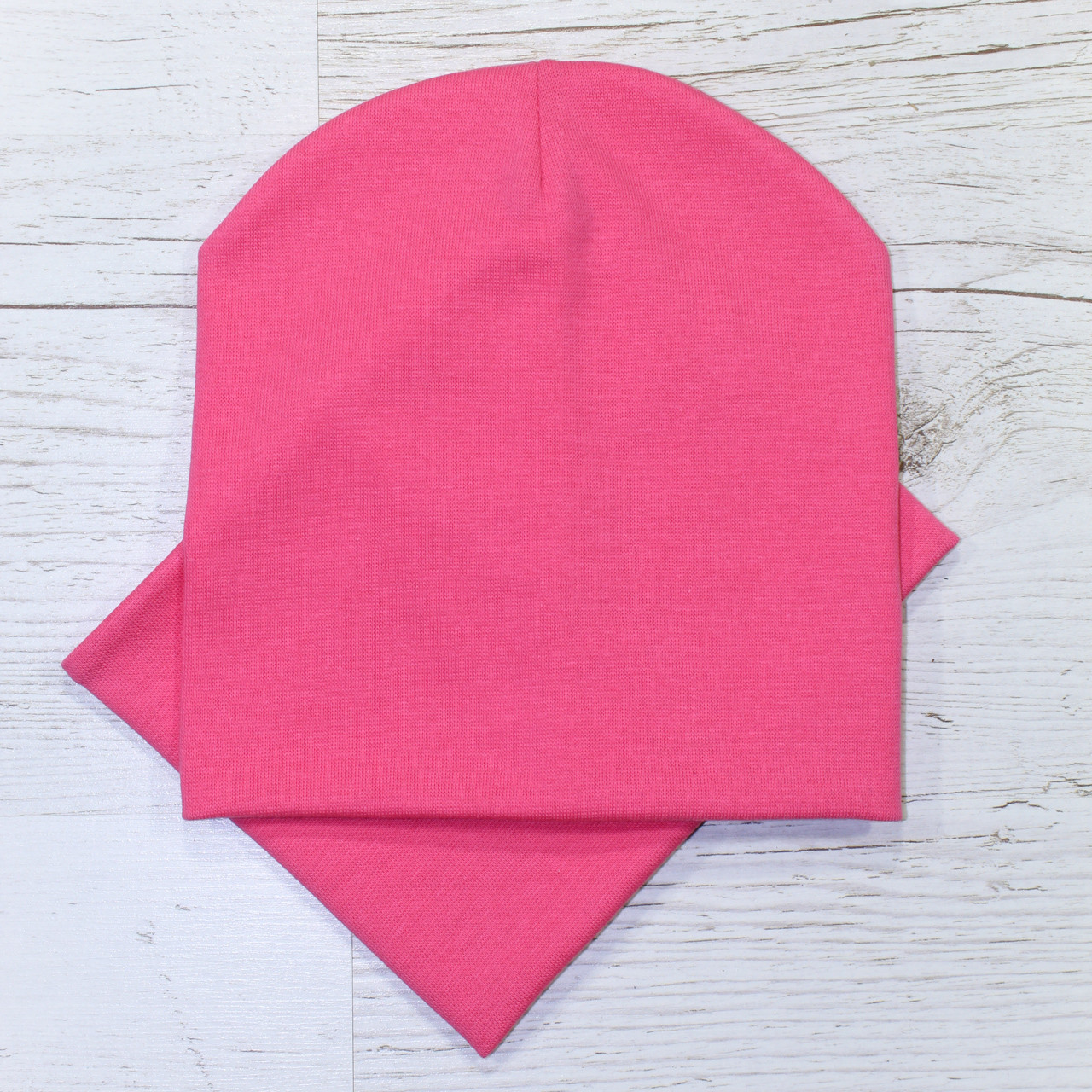 Детская шапка с хомутом КАНТА размер 48-52 Розовый (OC-387)