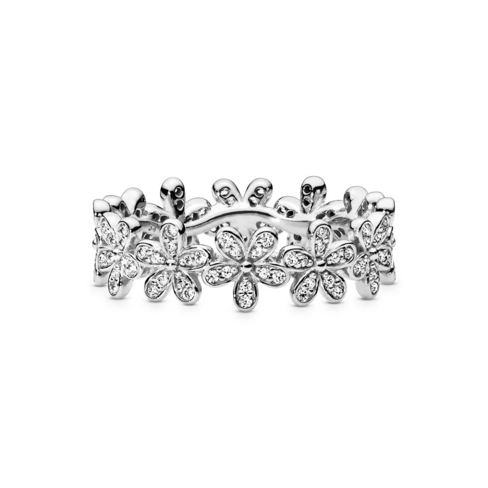Кольцо No Brand Мерцающие ромашки 190934CZ 54 (2554208618)