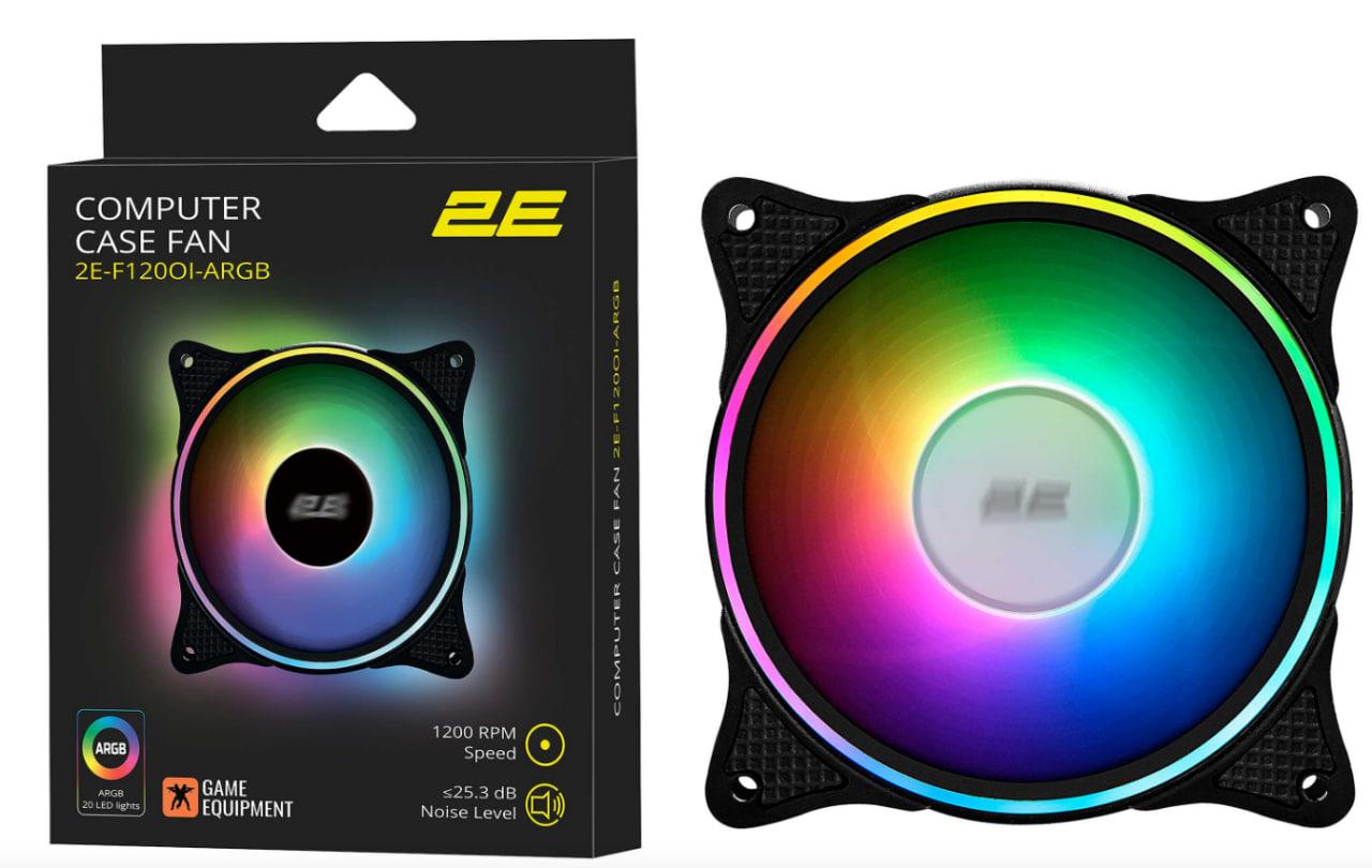 Корпусний вентилятор для ПК 2E GAMING F120OI-ARGB Черный