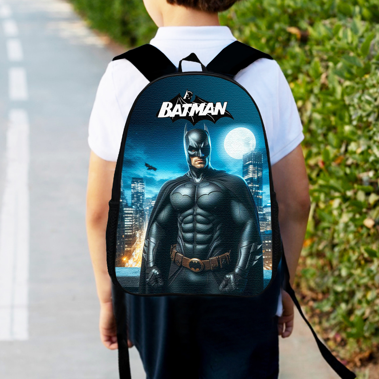 Дитячий рюкзак з принтом Batman 34×27×13 см, водонепроникний, 12 л