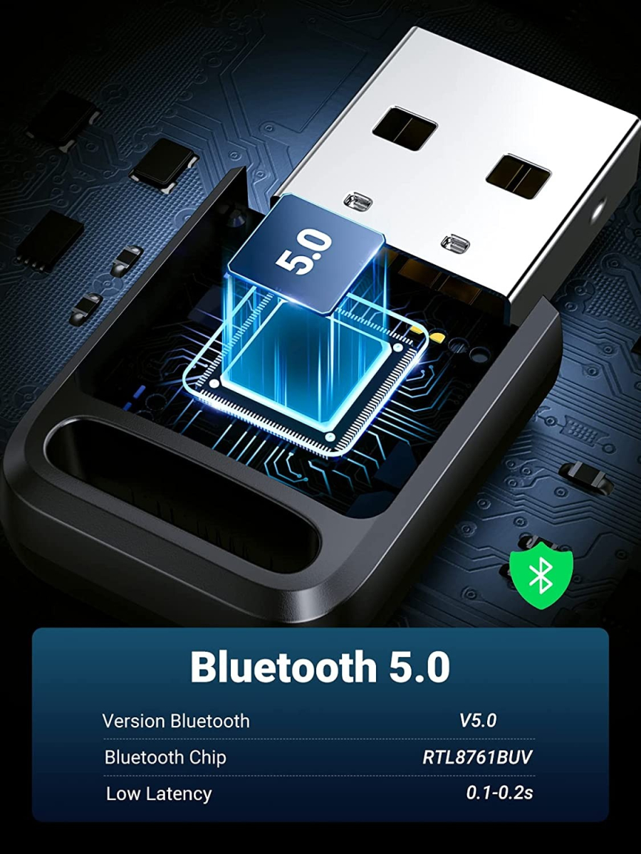Bluetooth-адаптер Ugreen USB Bluetooth 5.0 Черный (80890)