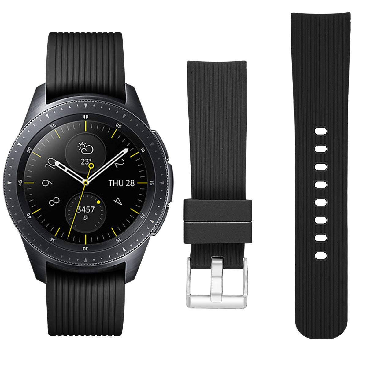 Ремінець BeWatch шириною 20 мм для Samsung Galaxy Watch 42 mm \ Galaxy Active Чорний (1012101)