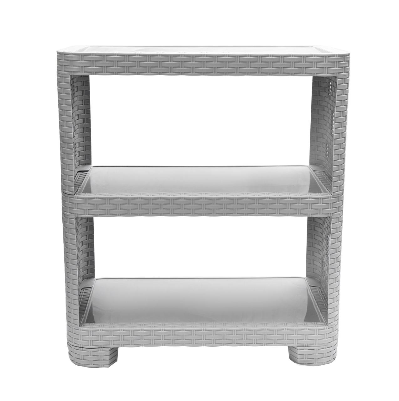 Этажерка Plastic's Craft Ротанг 3-секционная Серый 52х30х58 см 2000181188885