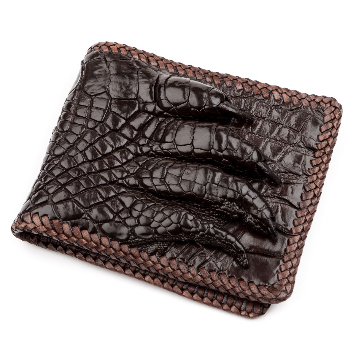 Портмоне CROCODILE LEATHER 18229 з натуральної шкіри крокодила Коричневий (18229)