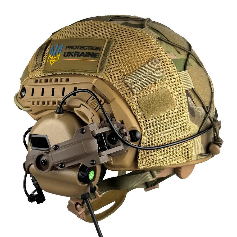 Комплект шлем кевларовый FAST Helmet NIJ IIIA/наушники Earmor M32 Mod3 с чебурашкой/кавер XL Мультикам
