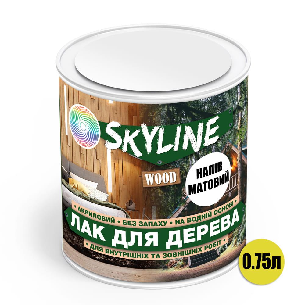 Лак для дерева акриловий Skyline Wood Прозорий Напівматовий 0.75л