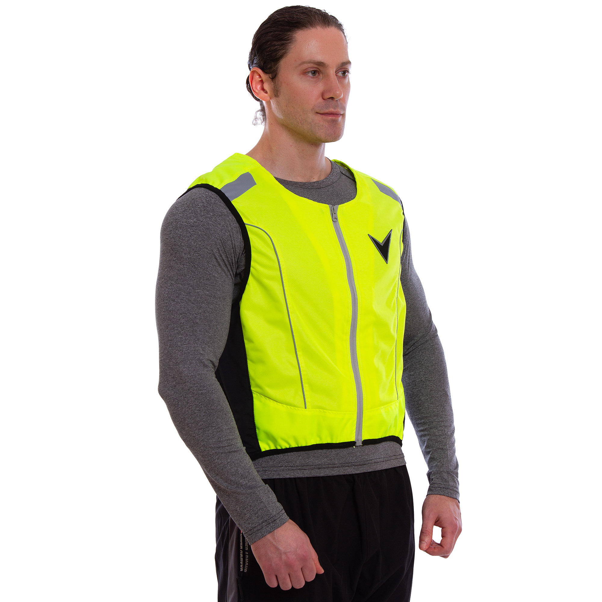 Жилет светоотражающий NERVE MS-1222 р-р 3XL-4XL Черный-Салатовый