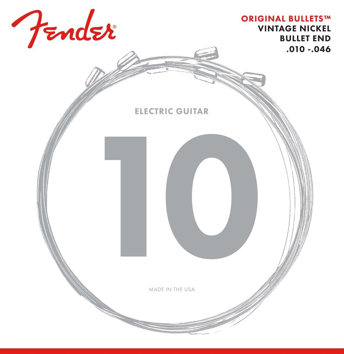 Струны для электрогитары 6 шт Fender 3150R Original Bullets Pure Nickel Bullet End Electric Guitar Strings 10/46