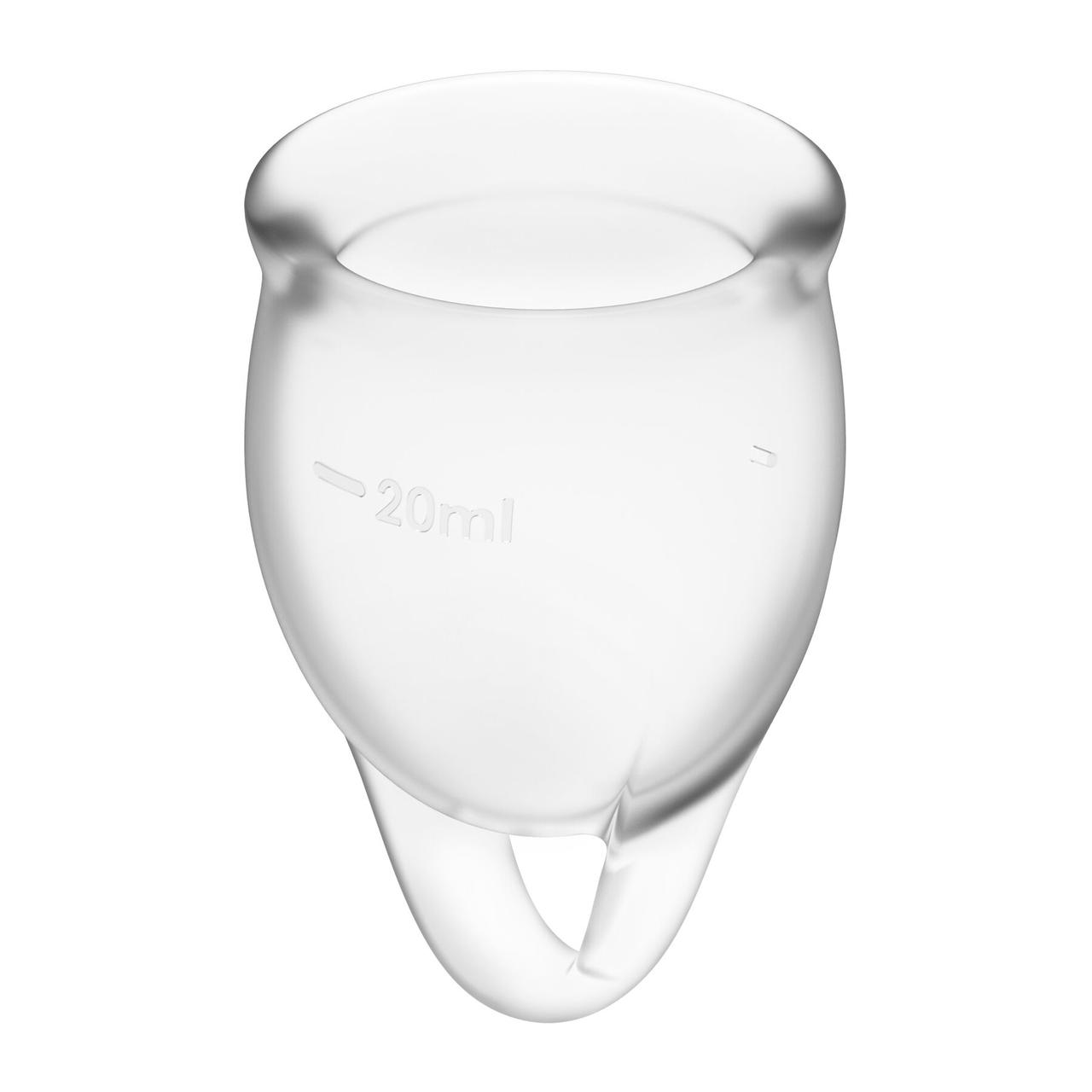 Набор менструальных чаш Satisfyer Feel Confident 15/20 мл и мешочек для хранения Transparent