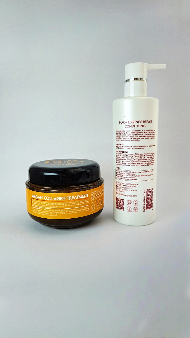 Профессиональный набор для интенсивного восстановления с активами Karseell BNC Collagen Treatment Maca Essence Repair Conditioner 1050 мл (MaskBncKond)