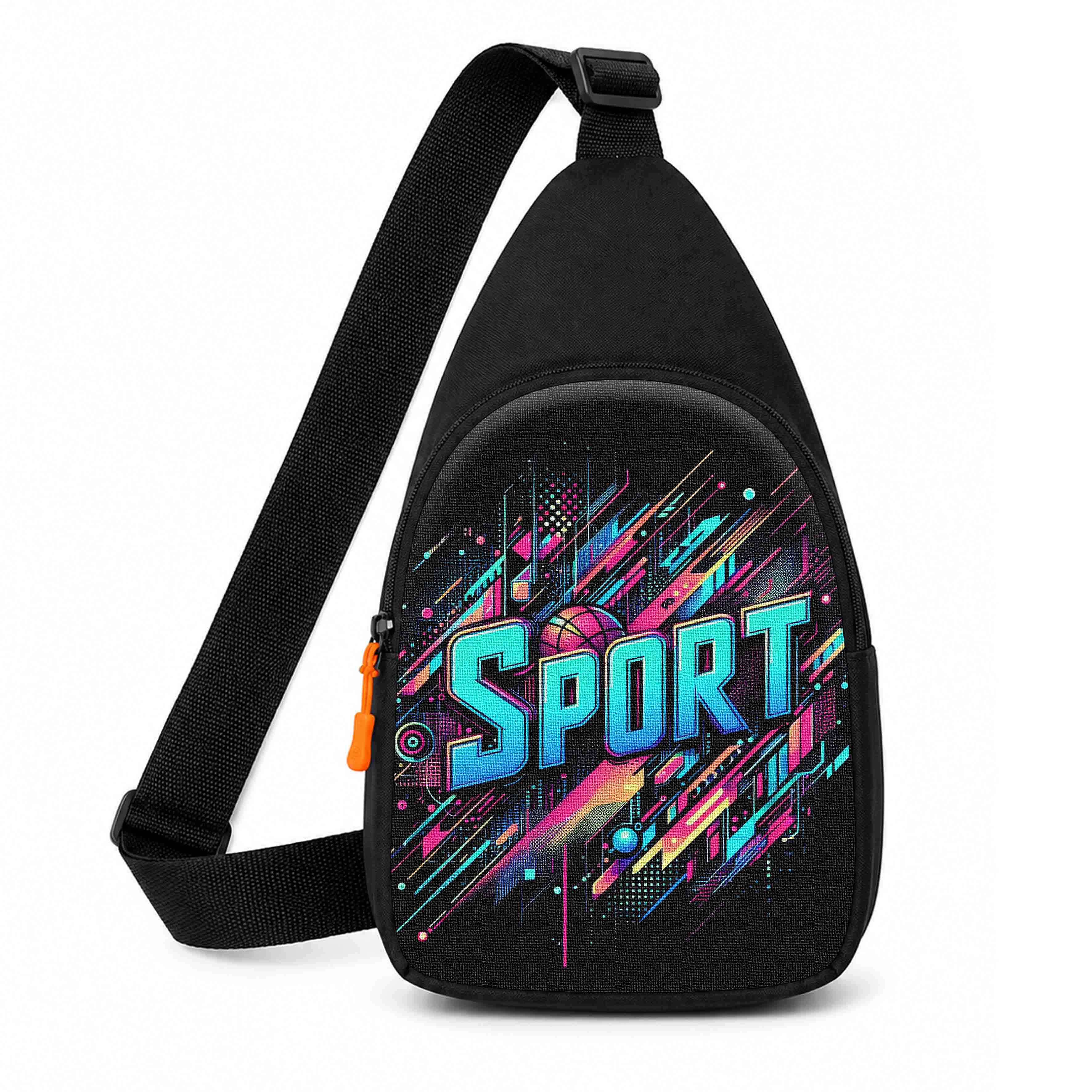 Дитяча сумка-слінг через плече Sport водонепроникна, 29×17×5 см, чорна