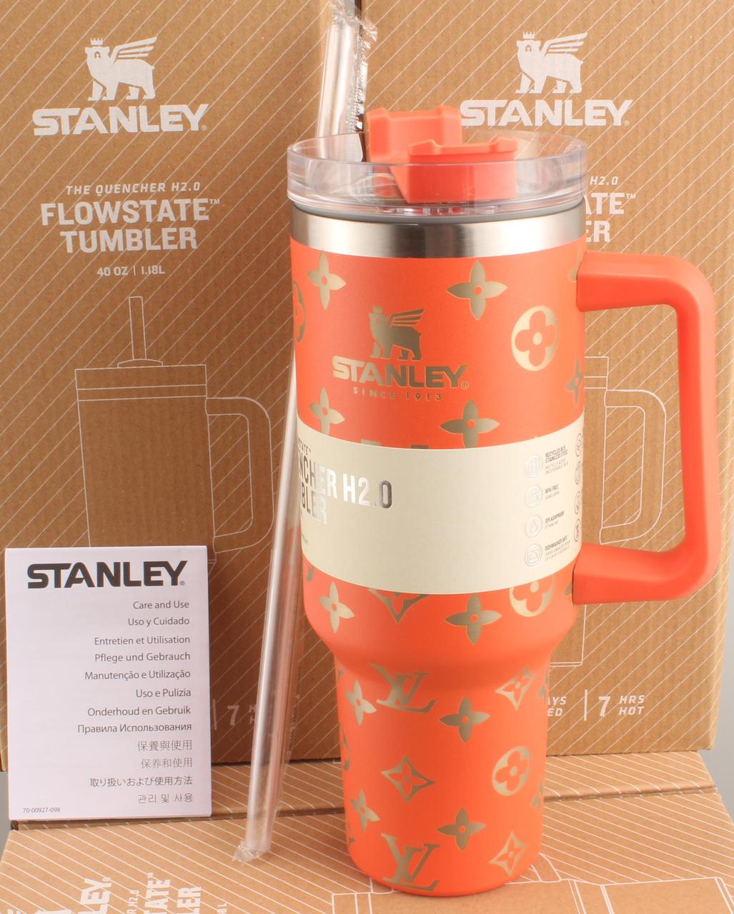 Термокружка Stanley Quencher H2.0 Tumbler 1,18 л Orange Monogram KT6007844